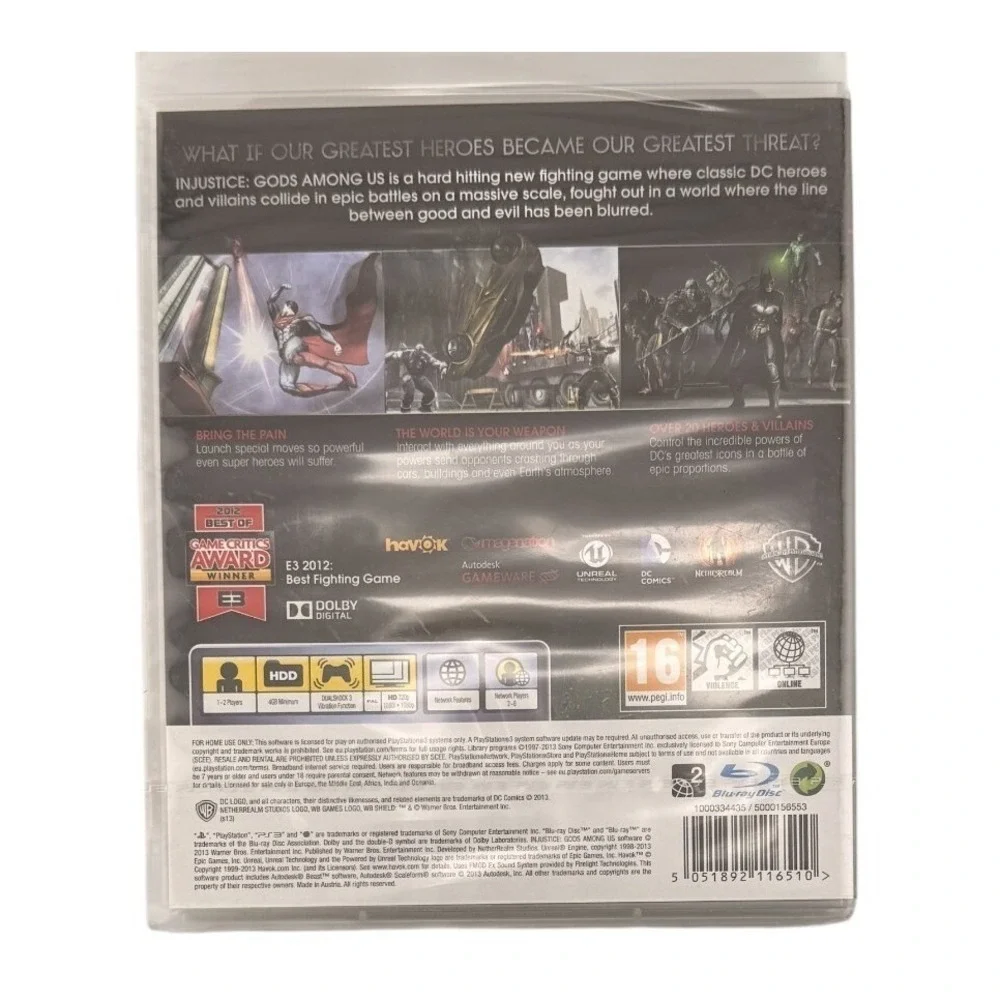 Injustice Gods Among Us PS3 Brand New Factory Sealed PlayStation 3 PAL PEGI 16‎
